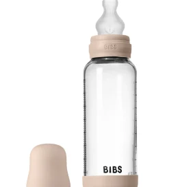 BIBS Sutteflasker|Amning|Sutteflaske - 240 ml - Glas/Silikone - Blush