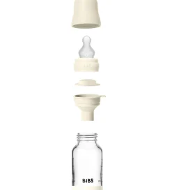 BIBS Sutteflasker|Amning>Sutteflaske - 120 ml - Glas/Silikone - Ivory