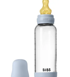 BIBS Sutteflasker|Amning>Sutteflaske - 240 ml - Glas/Naturgummi - Baby Blue