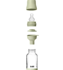 BIBS Sutteflasker|Amning>Sutteflaske - 120 ml - Glas/Silikone - Sage