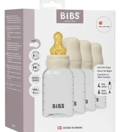 BIBS Sutter|Sutteflasker|Sutteflasker - 4-pak - 150 ml - Naturgummi - Ivory