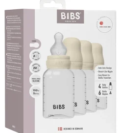 BIBS Sutter|Sutteflasker|Sutteflasker - 4-pak - 150 ml - Silikone - Ivory