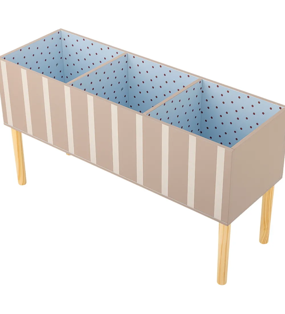 Bloomingville Bokse Og Kasser|Opbevaring>Bogkasse - Salam - 90 cm - Brun m. Striber