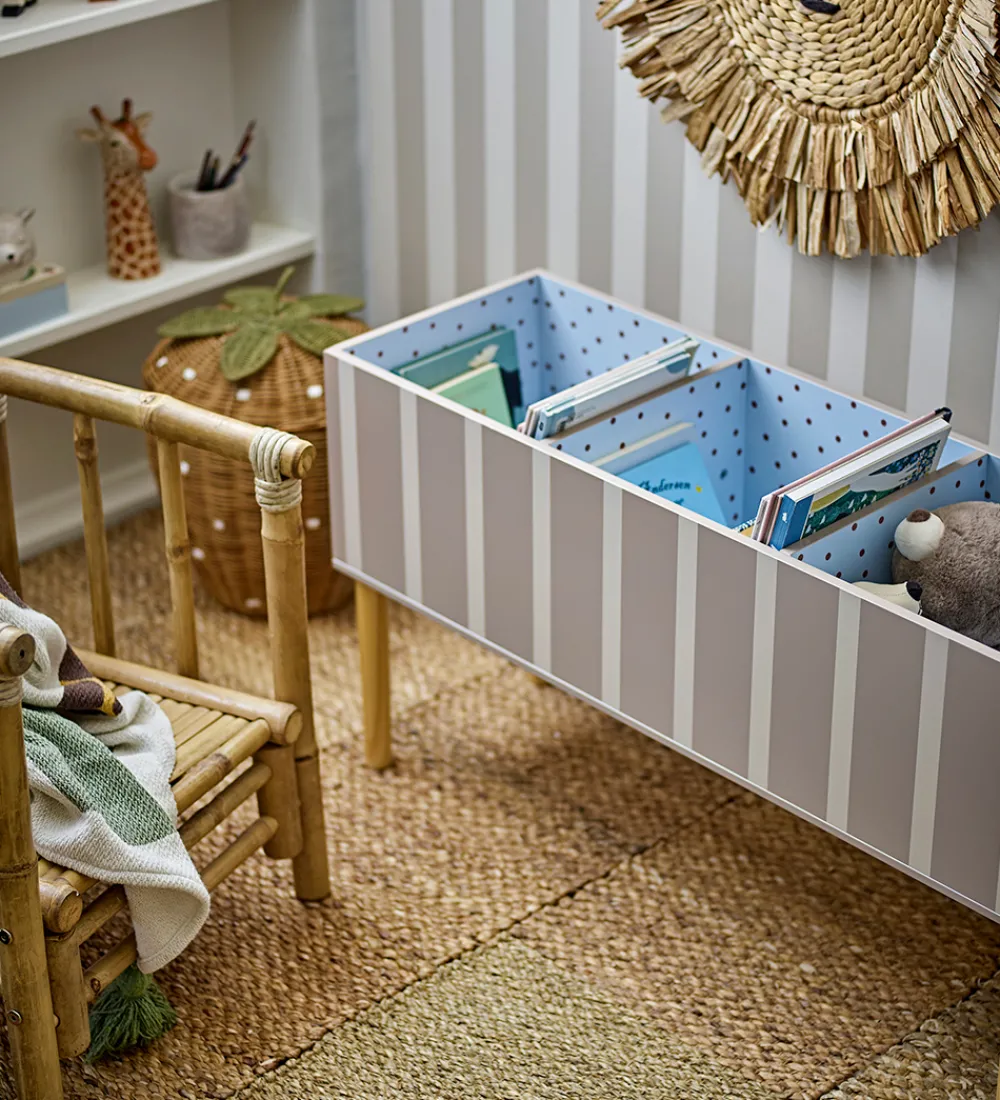 Bloomingville Bokse Og Kasser|Opbevaring>Bogkasse - Salam - 90 cm - Brun m. Striber