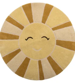 Børn Bloomingville Tæpper|Børneværelset|Gulvtæppe - 110 cm - Sun - Uld - Gul