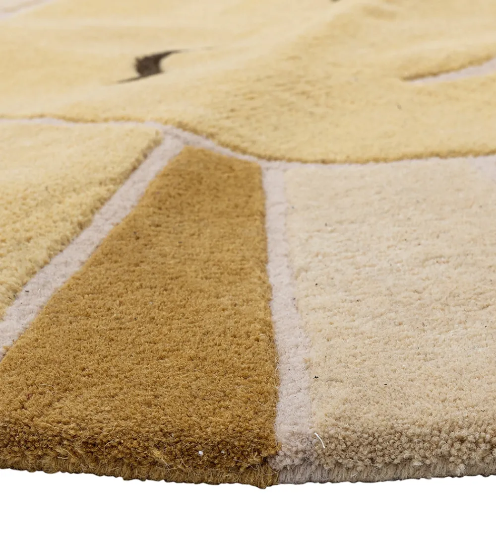 Børn Bloomingville Tæpper|Børneværelset|Gulvtæppe - 110 cm - Sun - Uld - Gul