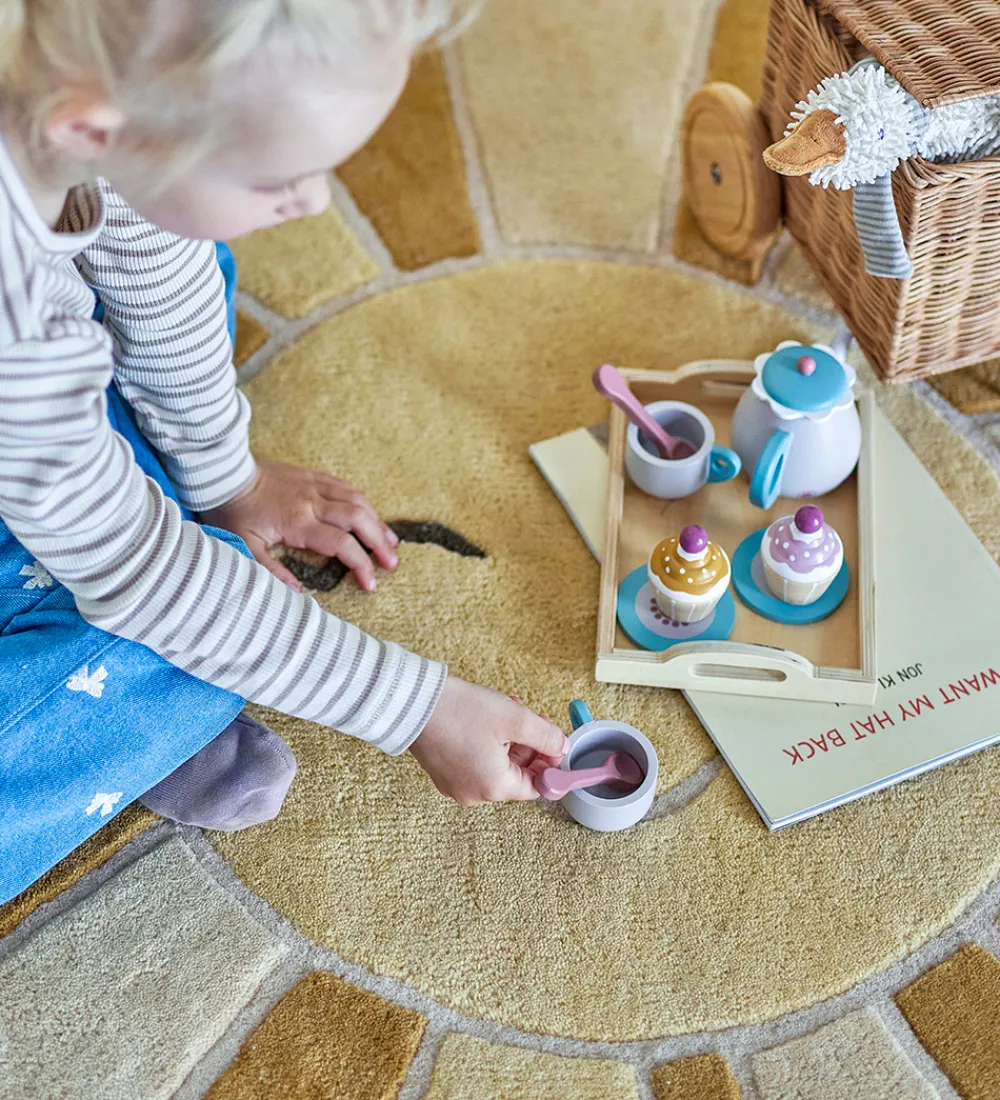 Børn Bloomingville Tæpper|Børneværelset|Gulvtæppe - 110 cm - Sun - Uld - Gul