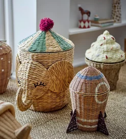 Bloomingville Kurve|Opbevaring|Kurv m. Låg - 31x35 cm - Space - Natur