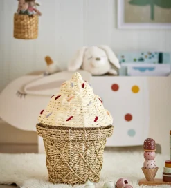 Bloomingville Kurve|Opbevaring>Kurv m. Låg - 28x41 cm - Cillie - Isvaffel