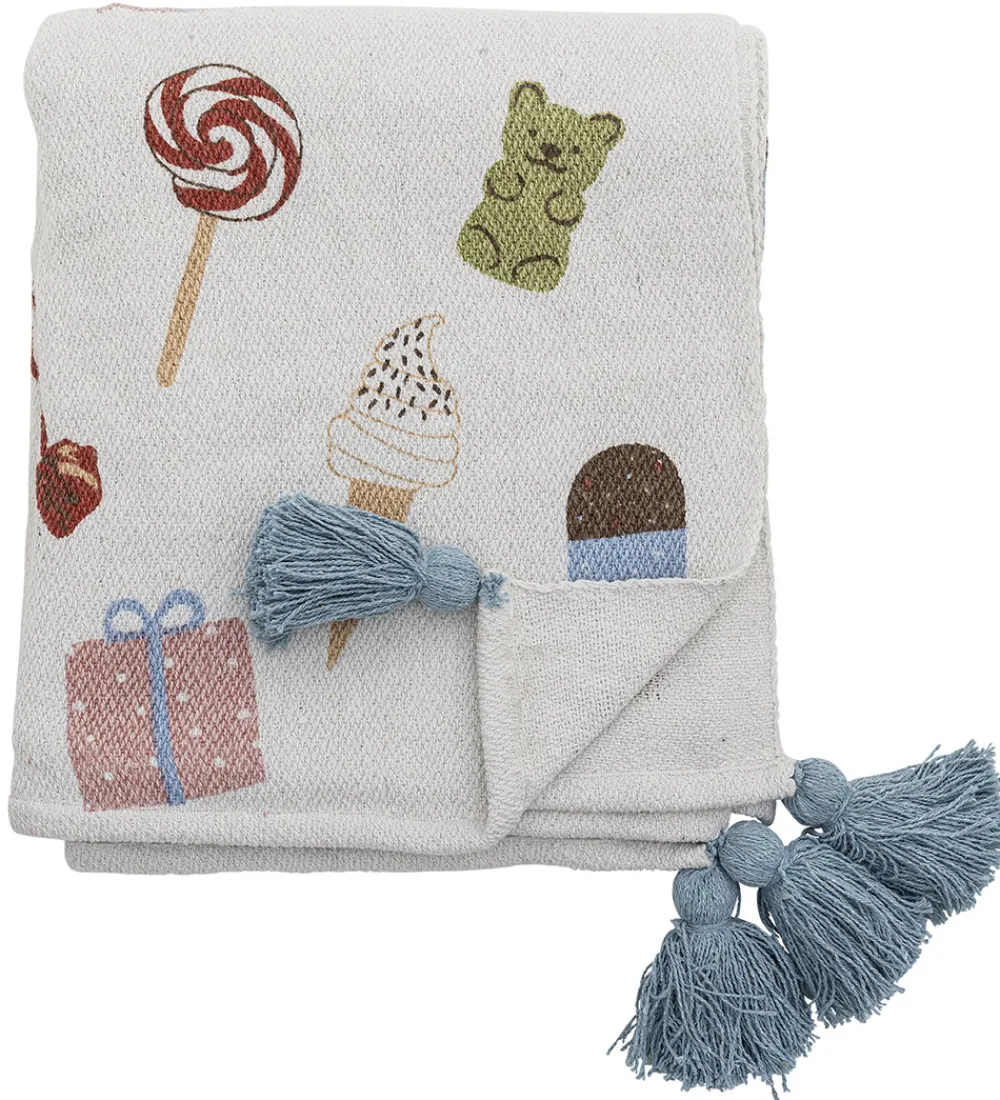 Børn Bloomingville Tæpper|Børneværelset|Mini Tæppe - 160x130 cm - Sweets Plaid - Nature