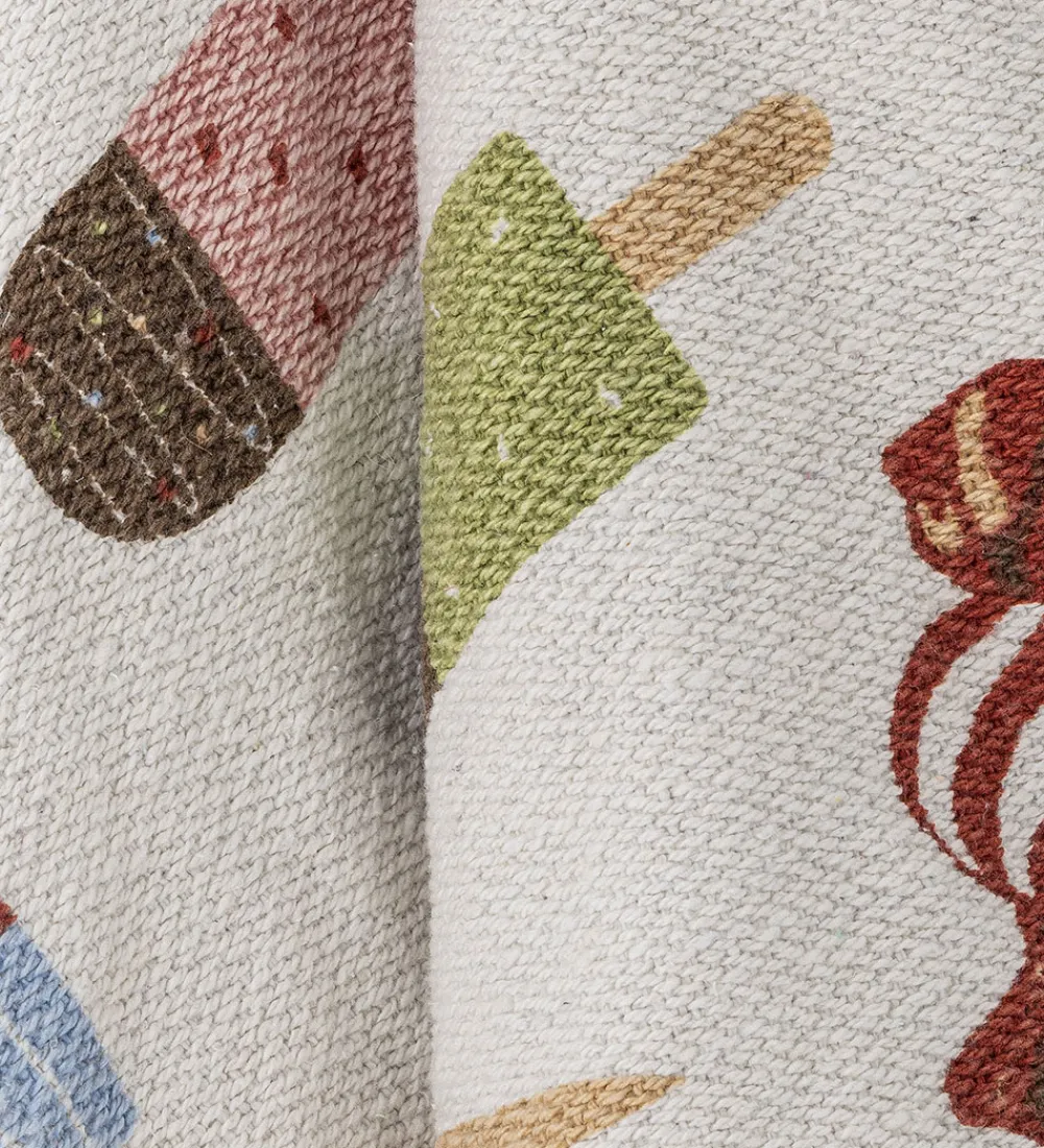 Børn Bloomingville Tæpper|Børneværelset|Mini Tæppe - 160x130 cm - Sweets Plaid - Nature