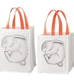 Bloomingville Opbevaringstæpper|Opbevaringsposer - 2 stk - 30/40 cm - Hvid/Koral m