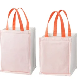 Bloomingville Opbevaringstæpper|Opbevaringsposer - 2 stk - 30/40 cm - Hvid/Koral m