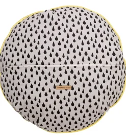 Bloomingville Pyntepuder|Pude - Ø50 cm - Grå/Gul m. Skyer