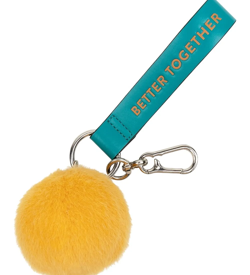Bon Ton Toys Nøgleringe|Nøglering - 7 cm - Smiley ECO Fuzzy Bag Charm - Yel