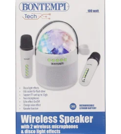 Bontempi Musikinstrumenter|Højtalere>Højtaler m. 2 mikrofoner/Lys - Trådløs