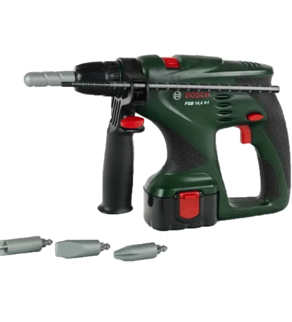Bosch Mini Legeværktøj|Slagboremaskine m. Lys/Lyd- Legetøj - Mørkegrøn