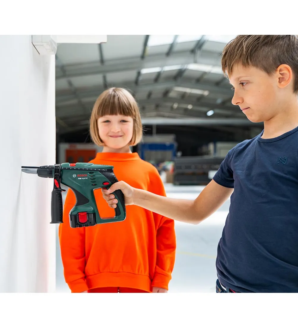 Bosch Mini Legeværktøj|Slagboremaskine m. Lys/Lyd- Legetøj - Mørkegrøn