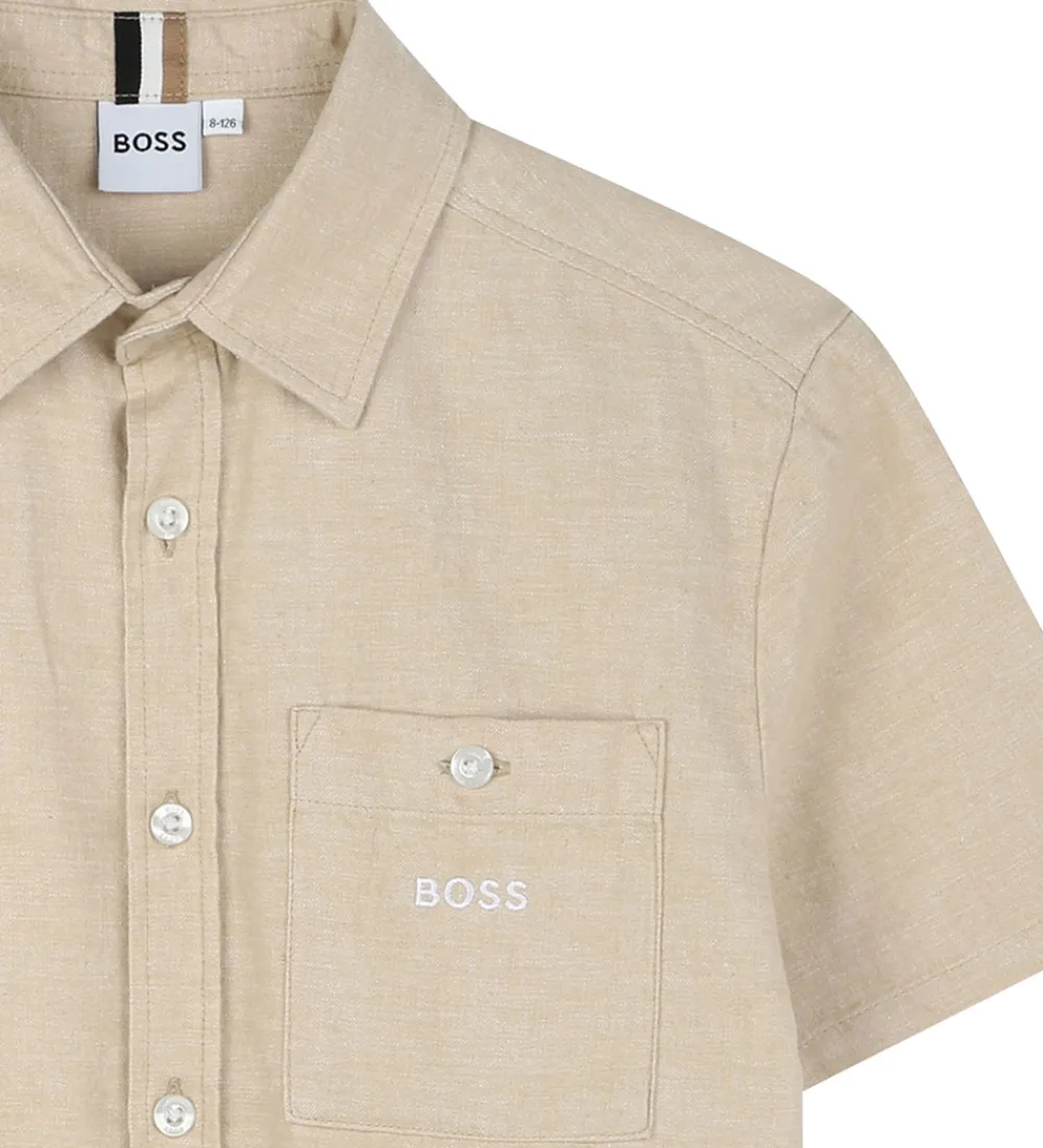 Børn BOSS Konfirmationstøj|Skjorte - Stone