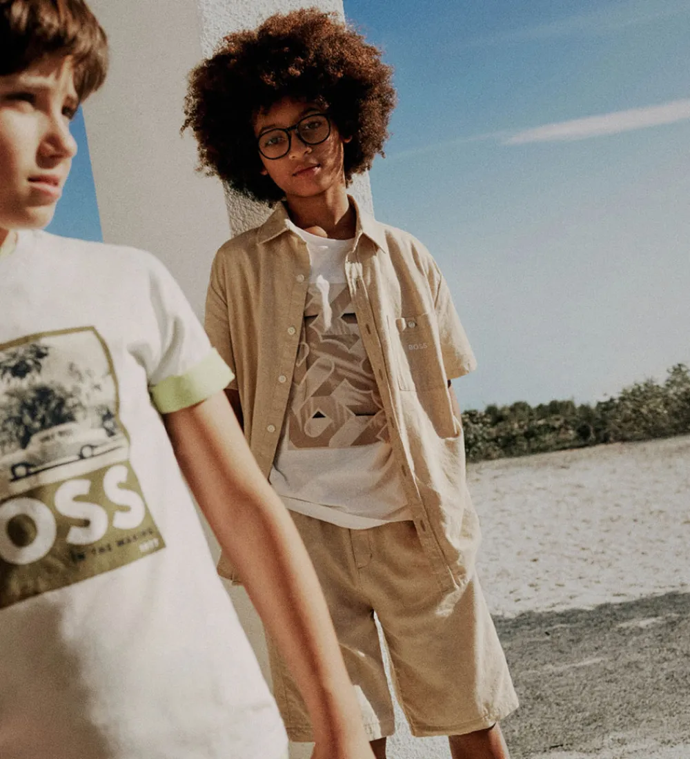 Børn BOSS Konfirmationstøj|Skjorte - Stone