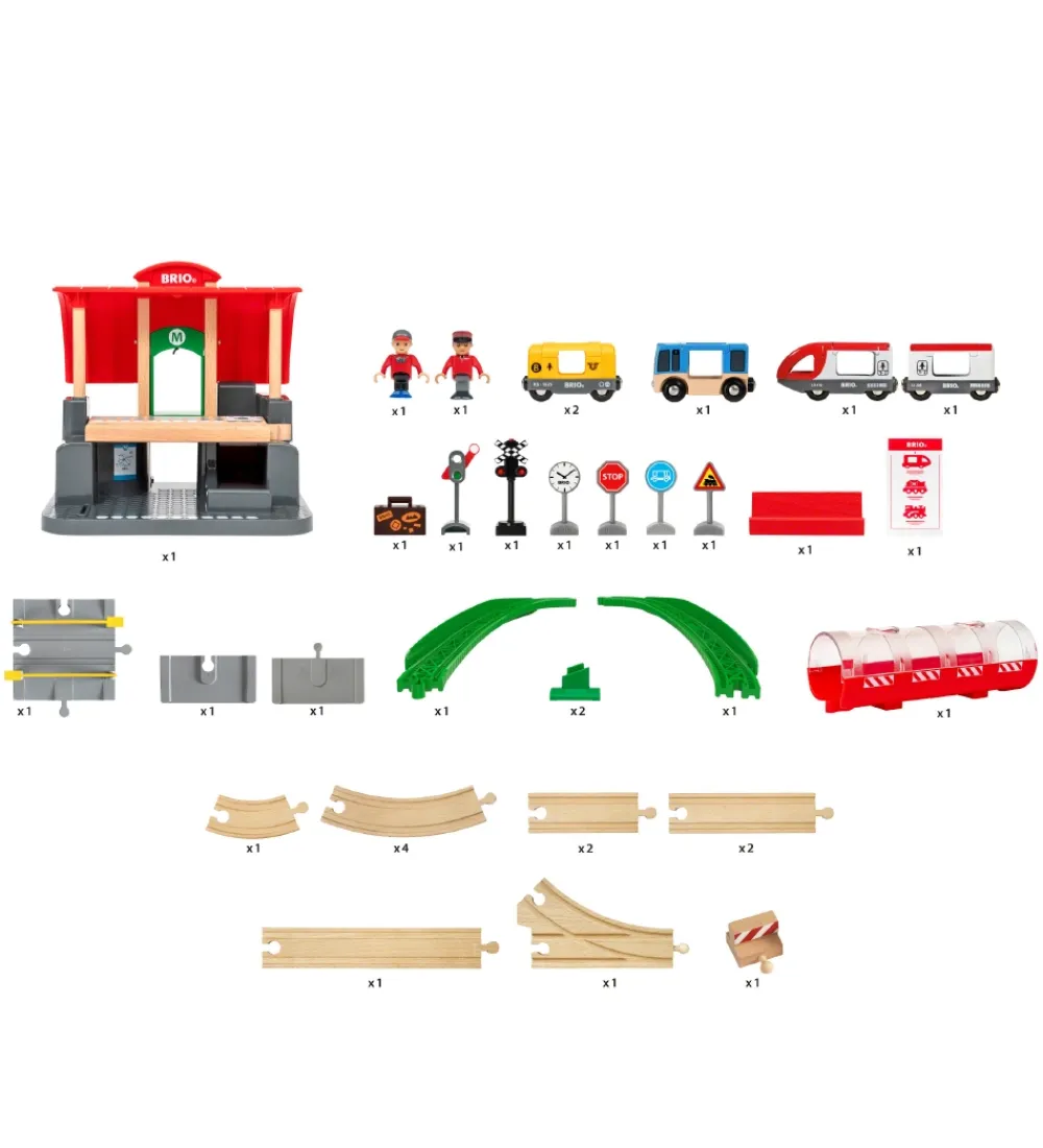 BRIO Brio>Legetøj - Centralstation sæt - 37 dele 33989