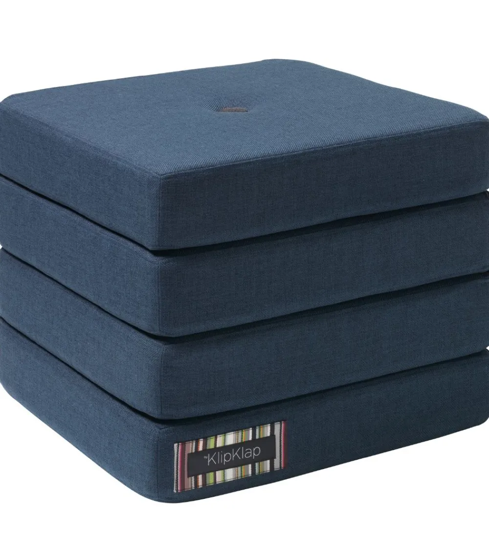 by KlipKlap Madrasser>Foldemadras - 4 Fold - 100x100 cm - Dark Blue/Black