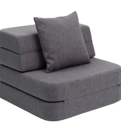 by KlipKlap Sofaer|Foldesofa - 3 Fold Single - 70 cm - Blue Grey/Grey