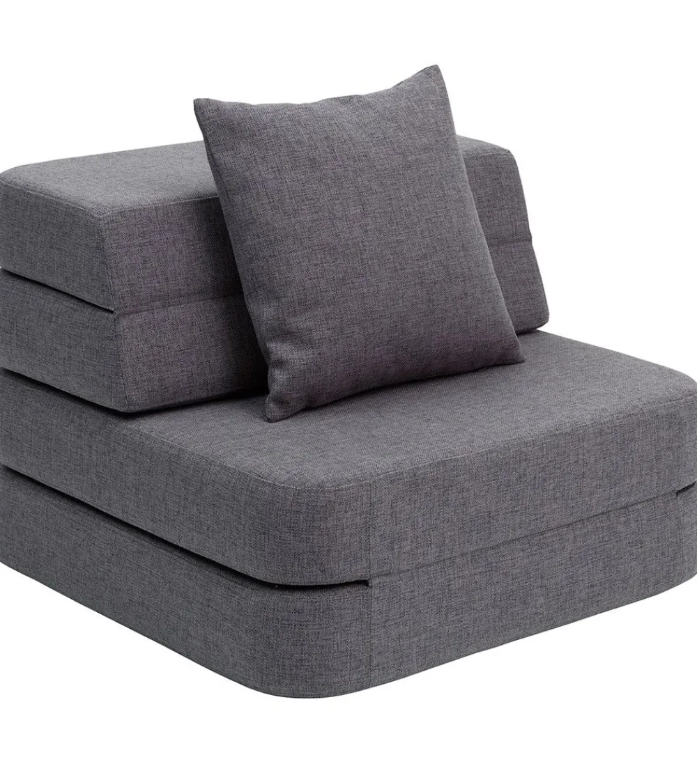 by KlipKlap Sofaer|Foldesofa - 3 Fold Single - 70 cm - Blue Grey/Grey