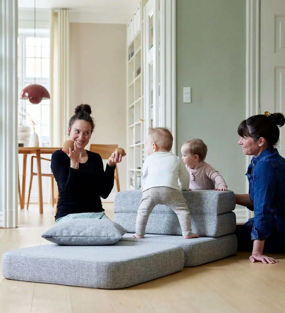 by KlipKlap Sofaer|Foldesofa - 3 Fold Single - 70 cm - Blue Grey/Grey