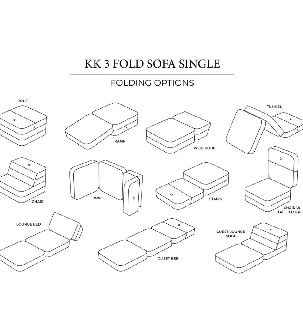 by KlipKlap Sofaer>Foldesofa - 3 Fold Single - 70 cm - Sand/Sand