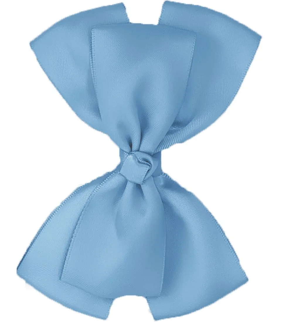 By Stær Hårbånd>Dåbsbånd m. Sløjfe - Satin - Double Bow - Lyseblå