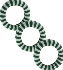 By Stær Hårelastikker|Hårelastik - 3-pak - Ea - Flaskegrøn/Salvie Stribet