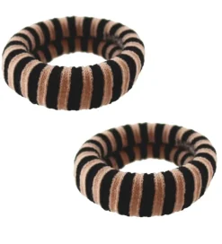 By Stær Hårelastikker|Hårelastikker - 3-pak - Ea - Stribet Sort/Rosa