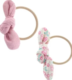 By Stær Hårpynt|Hårelastikker>Hårelastikker m. Sløjfe - Leise - 2-pak - Rose Mix