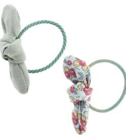 By Stær Hårpynt|Hårelastikker|Hårelastikker m. Sløjfe - Leise - 2-pak - Grøn Mix