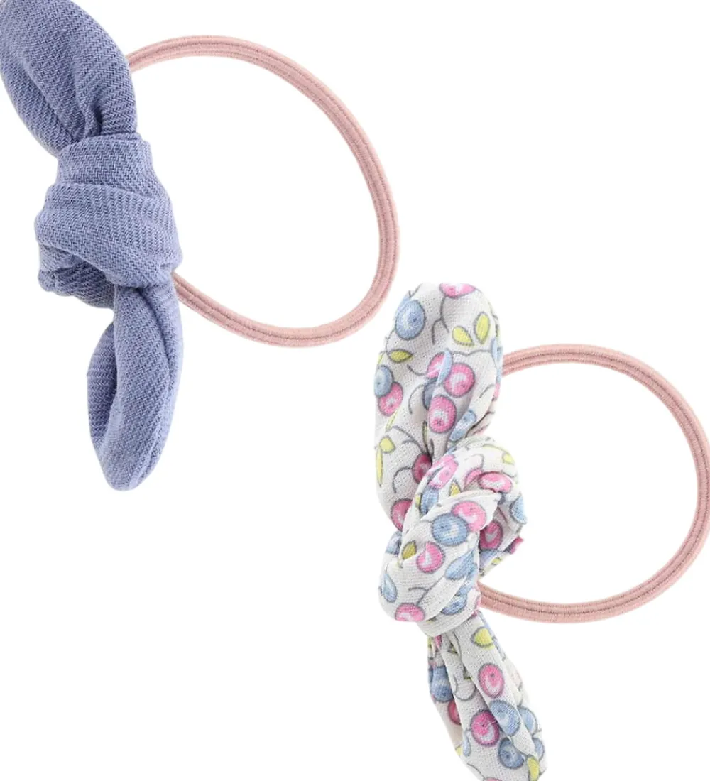 By Stær Hårpynt|Hårelastikker|Hårelastikker m. Sløjfe - Leise - 2-pak - Blå Mix