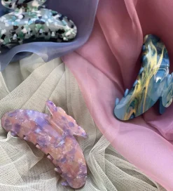 By Stær Hårspænder|Hårklemme - Agnes - Rosa/Lilla/Fersken Nistret