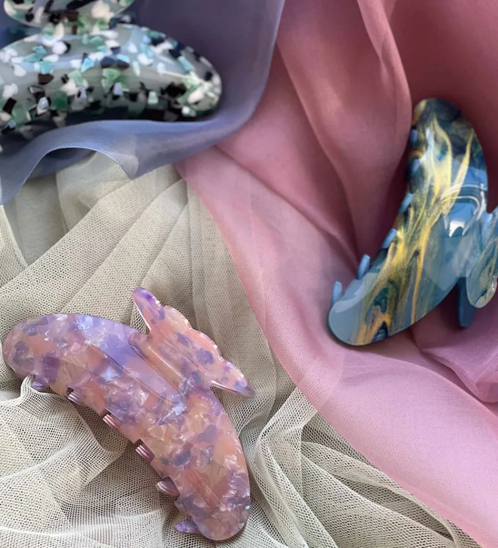 By Stær Hårspænder|Hårklemme - Agnes - Rosa/Lilla/Fersken Nistret