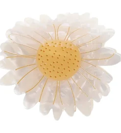 By Stær Hårspænder>Hårklemme - Marguerit - Råhvid/Gul