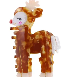 By Stær Hårspænder|Hårpynt>Hårklemme - Rensdyr - 9x5 cm - Brun