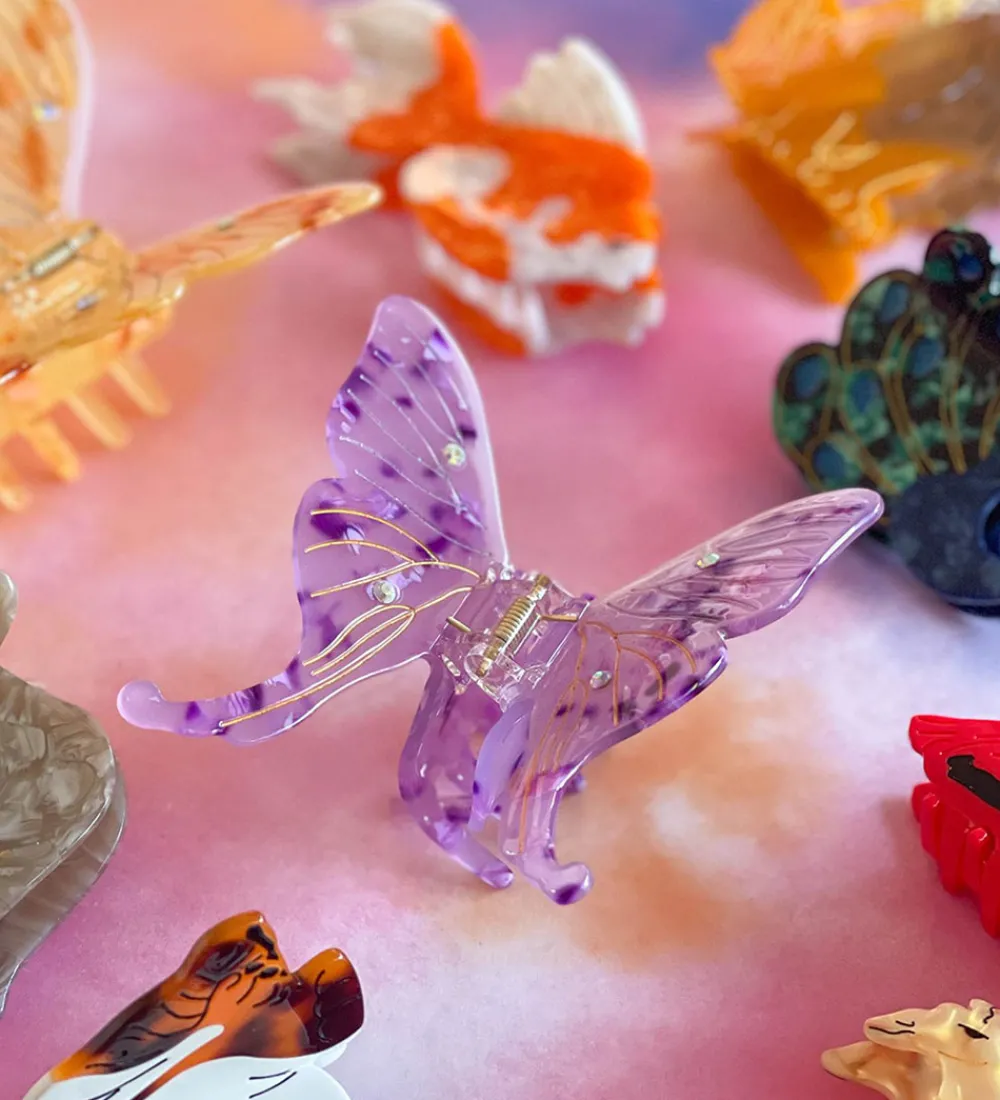 By Stær Hårspænder>Hårklemme - Sommerfugl - Lilla