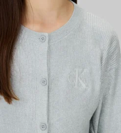 Børn Calvin Klein Striktrøjer|Cardigan - Strik - Coated - Sølv