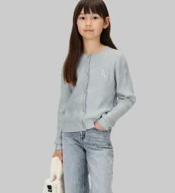 Børn Calvin Klein Striktrøjer|Cardigan - Strik - Coated - Sølv