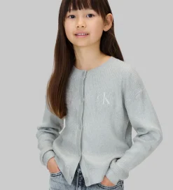 Børn Calvin Klein Striktrøjer|Cardigan - Strik - Coated - Sølv