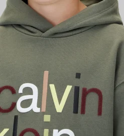 Børn Calvin Klein Hættetrøjer>Hættetrøje - Color Logo - Thyme Green