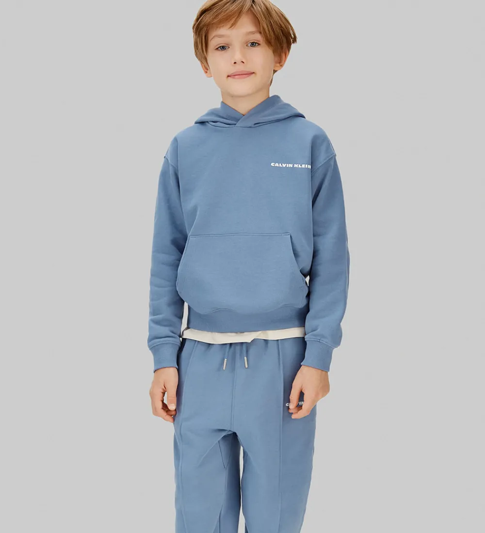 Børn Calvin Klein Hættetrøjer>Hættetrøje - Relaxed - Satin Blue