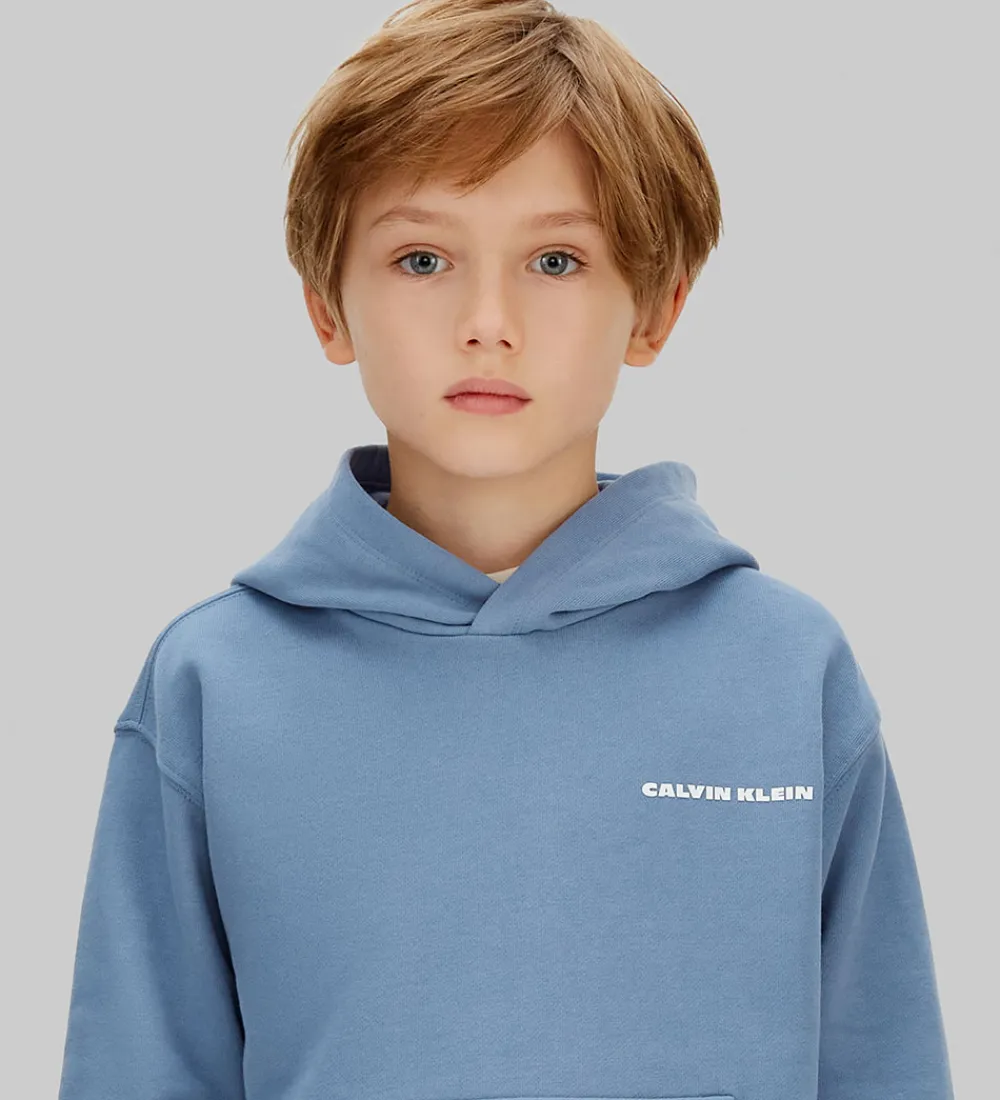 Børn Calvin Klein Hættetrøjer>Hættetrøje - Relaxed - Satin Blue