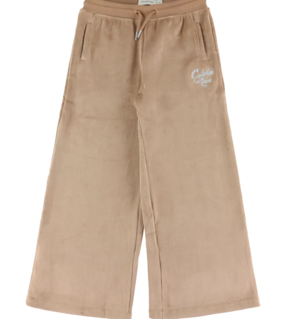 Børn Calvin Klein Hættetrøjer|Sæt - Hættetrøje/Bukser - Fløjl - Woodsmoke