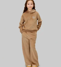 Børn Calvin Klein Hættetrøjer|Sæt - Hættetrøje/Bukser - Fløjl - Woodsmoke