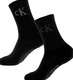Børn Calvin Klein Strømper|Basis|Strømper - 2-pak - Sort m. Logo